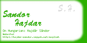 sandor hajdar business card
