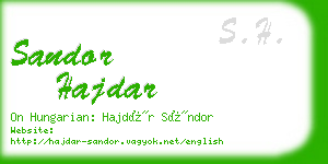 sandor hajdar business card